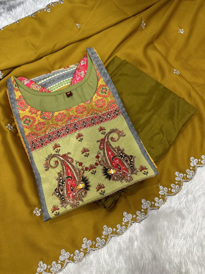 Kalaai Silk Handwork Printed Kurti With Bottom Dupatta Wholesale Market In Surat
